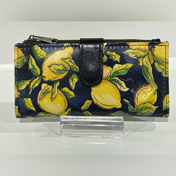 Patricia Nash Lemon Print Leather Wallet Clutch - Picture 5 of 8